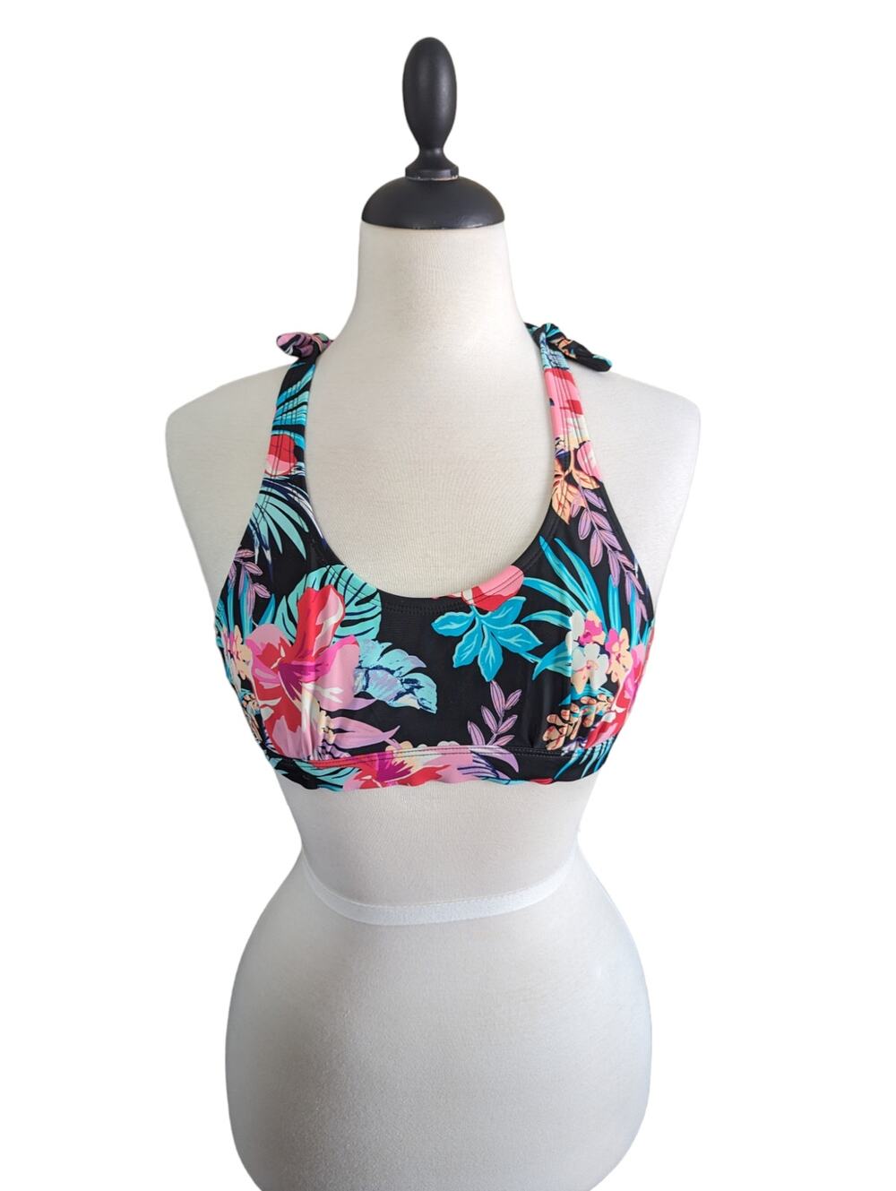 California Sunshine Tropical Print Bikini Top Size M